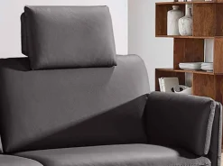 Belen Ledersofa grau 2 Sitzer