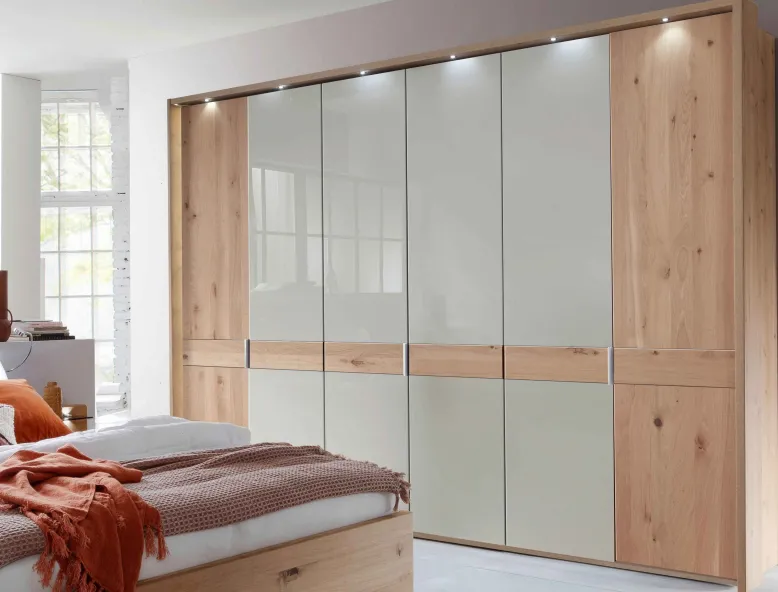 Cardiff Erle Kleiderschrank mit Glastüren