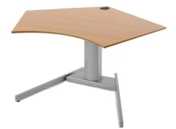 ConSet Stehschreibtisch höhenverstellbar trapezförmig buche o. weiß