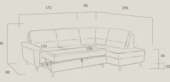 Dietsch Onyx Ecksofa mit Querschläfer in vielen Farben