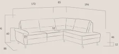 Dietsch Onyx Ecksofa mit Querschläfer in vielen Farben