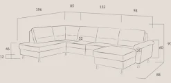 Dietsch Onyx Wohnlandschaft wahlweise mit Schlaffunktion und Bettkasten