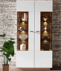 Fresno Vitrinenschrank weiß modern