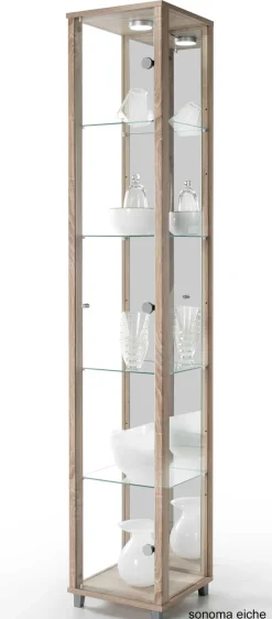 Glas Vitrine schmal in 7 Farben