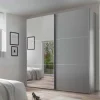 Includo Kleiderschrank grau mit Spiegel