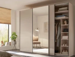 Includo Kleiderschrank Hochglanz mit Spiegel