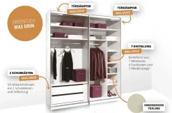 Includo Kleiderschrank mit Spiegel eiche