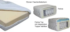 Kretschmar Felicia 7Zonen-Taschenfederkernmatratze 90x200 cm individuell