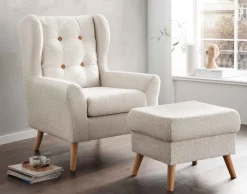 Lyon Ohrensessel mit Hocker