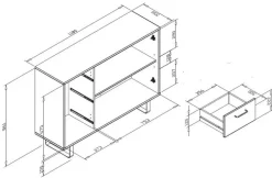 Orlando günstige Kommode 120 cm mit Schubkästen u. Türen