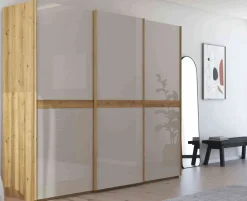 Scale Slide Line Schwebetürenschrank mit Glastüren