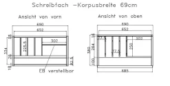 Square Sekretär Schreibtisch