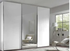 Staud Schwebetürenschrank weiß mit Spiegel