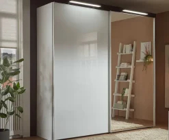 Staud Schwebetürenschrank weiß mit Spiegel
