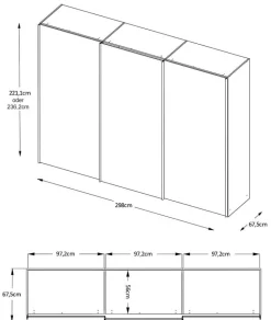 Staud Sinfonie Plus Schwebetürenschrank Glas