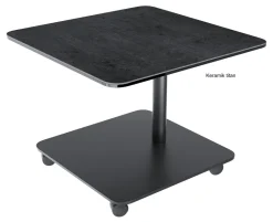 Thales Tisch mit Rollen 60x60