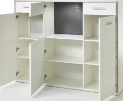 Trento Highboard weiß Hochglanz
