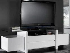 TV Lowboard weiß Hochglanz